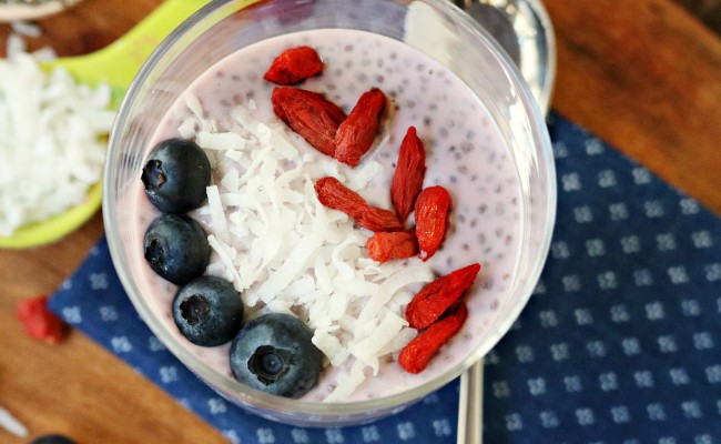 Yogurt Chia Seed Pudding with Goji Berries